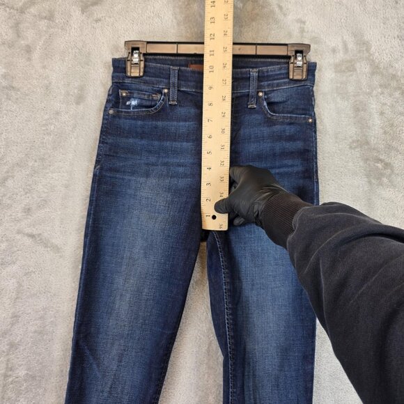 Joe's Jeans Womens Size 27 Dark Wash The Charlie High Rise Skinny Crop Raw Hem - Picture 3 of 12